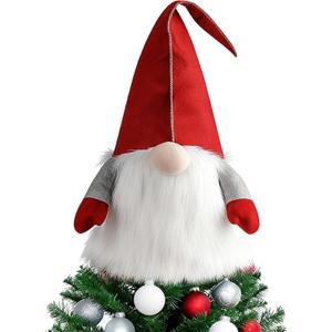 D-FantiX Gnome Christmas Tree Topper, 25 Inch Large Red Hat Swedish Tomte Gnome Christmas Ornaments Santa Gnomes Plush Scandinavian Christmas Decorations Holiday Home Dcor