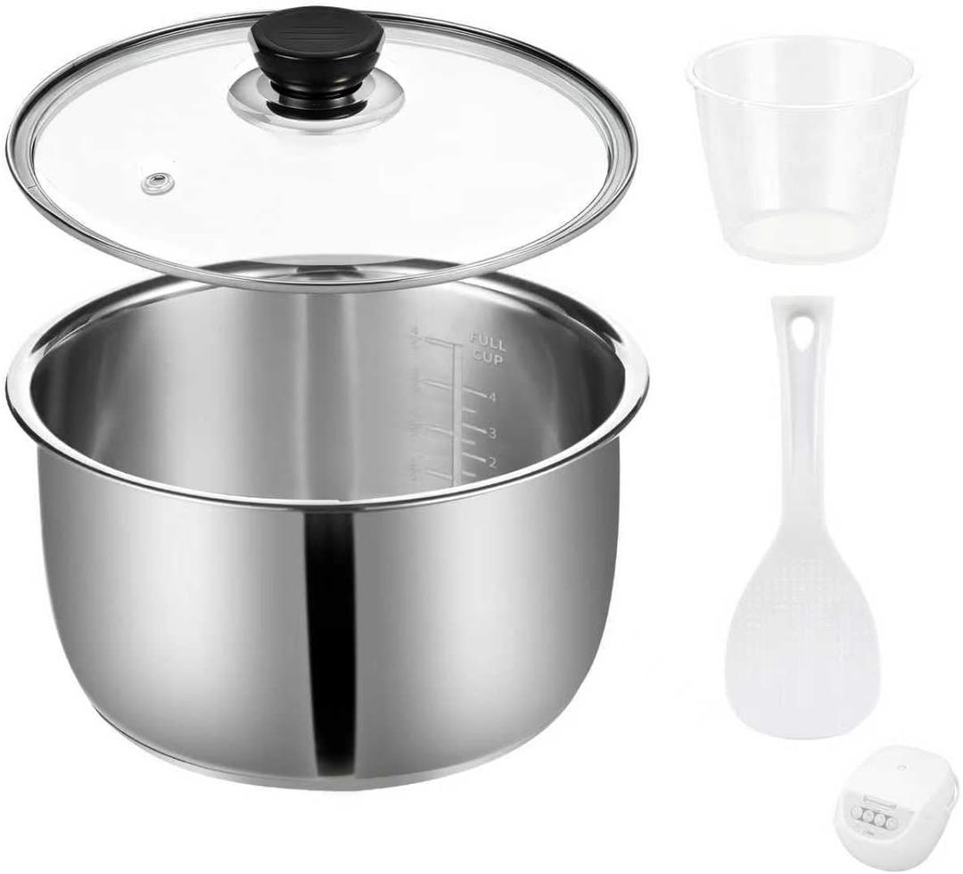 5.5-cup stainless steel inner pot - compatible with Tiger JBV-A10U model. made of 304 stainless steel. No rice cooker included.