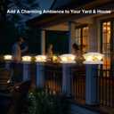 Solar Post Cap Lights Outdoor: 12 Pack 8 LED High Brightness Fence Post Solar Lights, 2 Lighting Colors Waterproof 4x4 Solar Post Lights for Deck Garden Patio Porch Decor, Fit 5x5 Vinyl Wooden Posts