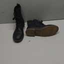 katliu Women's Combat Boots Lace up Military Ankle Boots Side Zipper Round Toe Booties (8.5, Black)