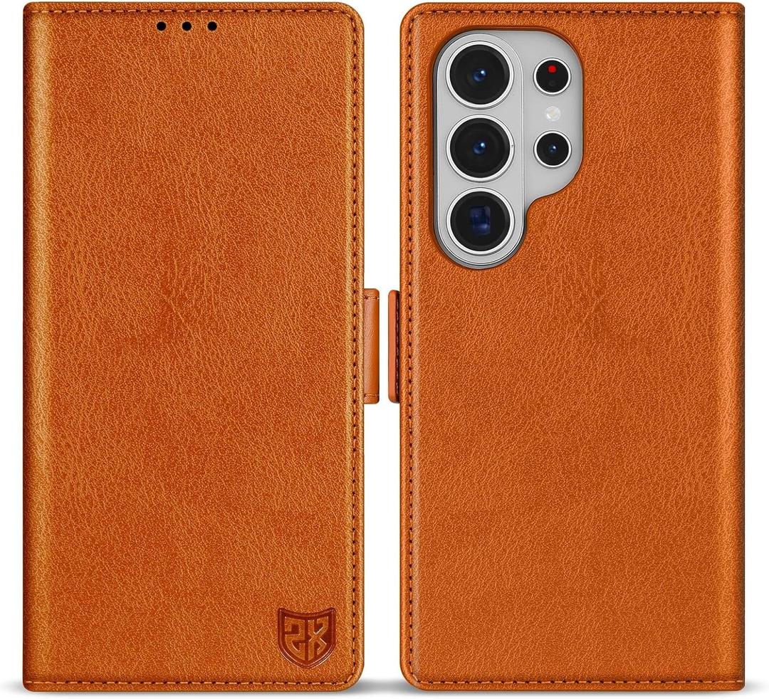 ZZXX for Samsung Galaxy S26 Ultra Wallet Case with [RFID Blocking] Card Slot Stand Strong Magnetic PU Leather Flip Fold Protective Phone Case for Samsung Galaxy S26 Ultra Case Wallet(Brown-6.8 inch)