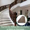 Non Slip Stair Treads for Stair Remodel, 4 Pieces 47x11.8 inch Wood Plastic Composite Stair Treads for Home Decor with 2 inch Square Nose Profile Bullnose Wood Treads Caps (Dark)