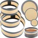 Honeydak 3 Set Silicone Baking Mat for 6, 8, 10 Inch Springform Pan Protector Prevent Cake from Sticking to Bottom and Side Easy Clean Nonstick Silicone Liners for Baking Cheesecake Pan(Gray)