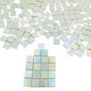 320PCS Square Iridescent Stained Glass Mosaic Tiles, 1.1LB Mosaic Tiles for DIY Crafts, 0.6" Bright Mosaic Glass Pieces for Art Craft and Home Decorations (Iridescent Purple F532, 0.6")