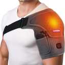 Cordless Shoulder Heating Pad for Rotator Cuff Pain Relief, Heated Shoulder Brace Compression Wrap Portable with Battery, 3 Heat Settings, Easy Wear Fits Men & Women (S to L)