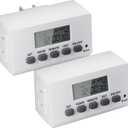 BN-LINK Digital Timer Outlet Indoor,24 Hour Light Timer Easy Programmable,Mini 2 Prong Plug in Timers for Electrical Outlets,Lamps,Fans,2 On/Off Programs,2 Pack,15A/1875W