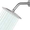 All Metal Rain Shower Head - Heavy Duty Stainless Steel, Easy Install, High Water Flow, Ultra-Thin Modern Design for Bathroom (Brushed Nickel, 8)
