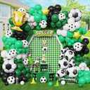 Soccer Party Decorations, 150PCS Soccer Balloons Arch Garland Kit Green White Black Balloons for Boys Soccer Players Sports Theme Birthday Decorations