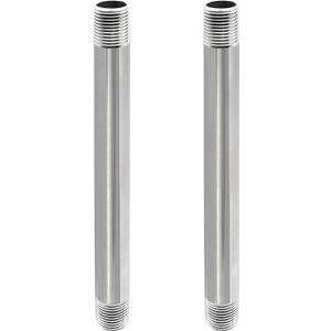 GeilSpace 1/2" x 8" Stainless Steel Pipe, 304 Pipe Nipple Fits Standard 1/2 Inch Threaded Pipes and Fittings, DIY Industrial Metal tube (2 PCS)