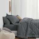 Love's cabin King Size Comforter Set Dark Grey, 7 Pieces King Bed in a Bag, All Season Bedding Sets with 1 Comforter, 1 Flat Sheet, 1 Fitted Sheet, 2 Pillowcase and 2 Pillow Sham