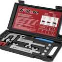 Wostore Professional Brake Line Flare Kit for Single, Double (SAE) Flares & Bubble (ISO) Flares with Tubing Cutter Pipe Reamer for 3/16-5/8" 7 Sizes (Flaring tool)