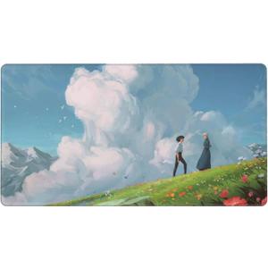 Howls Moving Castle Non-Slip Rubber Mousepad,Waterproof Mouse Pad Large with Stitched Edges16x29.5inch(75x40 cm) (Black6)