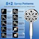 High Pressure Handheld Shower Head, 5" Large 10-Mode Filtered Showerhead with 59" Stainless Steel Hose, Hard Water Filter, Detachable Sprayer for Bathroom, Tile Cleaning & Pet Bathing(Premium Chrome)