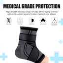 Ankle Brace Compression Support With Adjustable Fishnet Strap For Plantar Fasciitis Relief - Pain Relief & Injury Healing , Ankle Straps And Achilles Tendon Support For Men And Woman - Perfect Achilles Tendonitis Brace