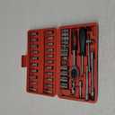 Egofine 46 Pieces 1/4 inch Drive Socket Ratchet Wrench Set, with Bit Socket Set Metric and Extension Bar for Auto Repairing and Household, with Storage Case