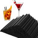 [500 Pcs] 5 Inch Black Drinking Straws - 0.24'' Diameter Disposable Plastic Straw for Coffee and Cocktail, Short Straws for Bar, Cafe, Club, Kitchen, Party, Martini, Margarita and Whiskey
