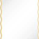 Gold Wavy Bathroom Mirror 28" x 40" Rectangle Scalloped Mirror for Wall Decor, Bathroom Vanity, Bedroom, Living Room, Entryway (Gold) (40"L x 28"W)