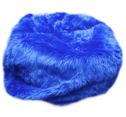 Fluffy Faux Fur Toy Storage Bean Bag Cover, Washable Cover Bean Bags for Adults Kids Teens, Comfy Toddler Bean Bag Chairs Covers, Beanag for Living Room Bedroom Dorm, Bright Blue