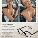 TIJN Olisa Blue Light Blocking Glasses for Women Men,Retro Oval Frame Bluelight Eyeglasses for Gaming/Computer/Screen (03. Jet Black)