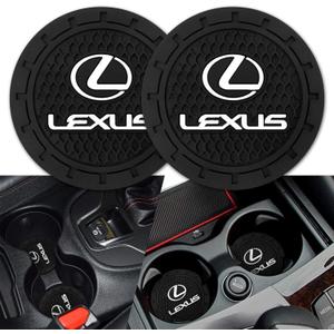 Car Cup Holder Coaster for Lexus ES350 GS350 GS300h GS450h is300 es350 ls460 rx350 NX300h Silicone Cupholder Coaster,Car Interior Accessories,2.76 Inch 2 Pieces (Black-gl1-11)