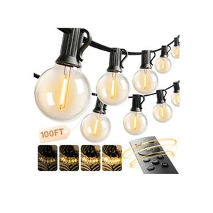Addlon 100FT Outdoor String Lights G40 with Remote, 54 LED Shatterproof Bulbs, Dimmable Patio Globe Lights Waterproof, Hanging Outside Lighting for Backyard, Garden, Deck, Balcony, Porch, Café, Decor
