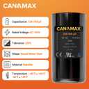 124-149 uf 124/149 MFD 165V 20% CD60 50/60 Hz AC Electric Motor Round Run Start Capacitor by Canamax - Compatible with AC Motor Run or Fan Start and Cool or Heat Pump Air Conditioner