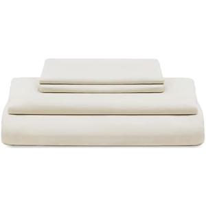 Organic Cotton Queen Sheets Set - 100% GOTS Certified Organic Cotton, Chemical-Free, 400 Thread Count, Deep Pocket, Soft Sateen Weave, Hypoallergenic, All-Season, Breathable Sheet Set (Queen - Ivory)