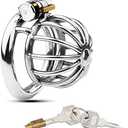 2025 Upgraded Stainless Steel Chastity Lock Male Cage Chastity Device Male Metal Lightweight Chastity Cage Breathable Chastity Devices Men's Penis Cage Lock Toys Bird Chastity Lock Sweater GXY7