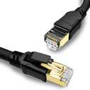Yauhody CAT8 Ethernet Cable 10 ft, 2 Pack High Speed 40Gbps 2000MHz SFTP Internet Network LAN Wire Cables with Gold Plated RJ45 Connector for Router,Modem,PC,Switches,Hub,Laptop(10ft,Black,2PACK)