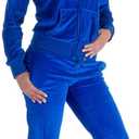 Yasumond Velour Tracksuit Womens 2 Pieces Joggers Outfits Jogging Sweatsuits Set Soft Sports Sweat Suits Pants (XX-Large, Royal)