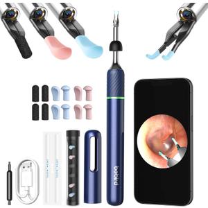 Bebird Pro Note5 Ear Wax Removal Tool Camera Tweezers, Ear Cleaner Scope Otoscope with Camera & Light, Wireless Earwax Remover Visual Ear Picker, Video Ear Cleaning Kit for iPhone,Android(Blue)