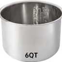 Replacement Inner Pot for Instant 6 quart - Stainless Steel Rice Cooker Pot Replacement, Polished Surface with Markings, Nonstick Replacement Insert Liner, for Instant Pot Accessories