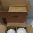 GBHOME Ceramic Dinnerware Sets, 24 pcs Embossed Elegant Stoneware Plates and Bowls Sets, Housewarming Wedding Gift | Dishwasher & Microwave Safe | Dishes Set Service for 8 (Pearl White-Wave)