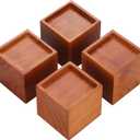 4-Inch Solid Pine Furniture Risers  2000LBS Capacity, Tool-Free Install, Natural Wood Design for Beds, Sofas & Desks (4 Inch)