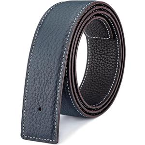 Vatee's Reversible Genuine Leather Belts For Men/Women Replacement Belt Strap Without Buckle 1.25"/1.34"/1.5" Wide (113: Black / Blue)