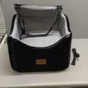 JOEJOY Elevated Dog Car Seat for Small/Medium Dogs up to 35 lbs, Memory Foam Booster Seat with Detachable Washable Cover, Travel-Safe Car Bed with Safety Belts & Storage Pockets, Grey