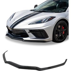 NUBEHONE Carbon Flash C8 Front Bumper Lip Splitter Fit for Corvette C8 2020-2025 3PCS ABS Front Bumper Lip Chin Spoiler OEM #84869770