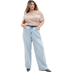 City Chic Women's Top - Imani Off Shoulder 20Plus Taupe