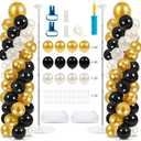 2 Pack Balloon Tower, Include 70 Balloons, 6.5 Feet Height Adjustable Balloon Column, Easy Assembly Balloon Stand for Party Decoration
