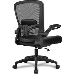 FelixKing Office Chair, Ergonomic Desk Chair Breathable Mesh Chair with Adjustable High Back Lumbar Support Flip-up Armrests, Executive Rolling Swivel Comfy Task Computer Chair for Home Office (918-W, Black)