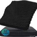 20" Gel Seat Cushion for Long Sitting Pressure Relief(Jumbo&Thick) - Wheelchair Cushion for Pressure Sores - Back, Sciatica & Tailbone Pain Relief Cushion- Non-Slip Butt Pillow for Office, Home, Car (Black)