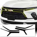BOGAR TECH DESIGNS for Chevrolet Blazer 2023-2026 Front Grille Chrome Delete  Precut Vinyl Overlay Kit, Gloss Black Blackout Trim