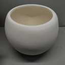 13.5 H x 17" Dia (12" Pot Opening) White Round Fiberstone Tall Planter with Drainage Hole, Indoor/Outdoor Large Plant