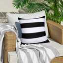 Pack of 2 18x18 Outdoor Pillows, Waterproof Throw Pillows with Inserts, Decorative Patio Pillows for Garden, Couch, Furniture, Sofa, Bed, Living Room(Black and White)