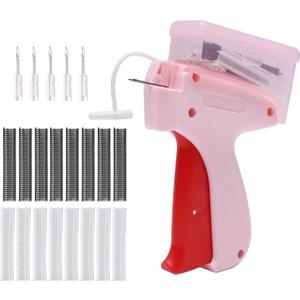 Tagging Gun for Clothing, Tag Gun Kit for Clothes, Quick Clothing Fixer, Mini Quick Sewing Gun with Storage Box, Micro Garment Tag Gun for Clothes with 5 Needles 1200 Pcs Fasteners Pink