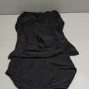 Eomenie Womens Halter Tankini Bathing Suit Ruched Tummy Control Two Piece Swimsuit with Bottom Black, M