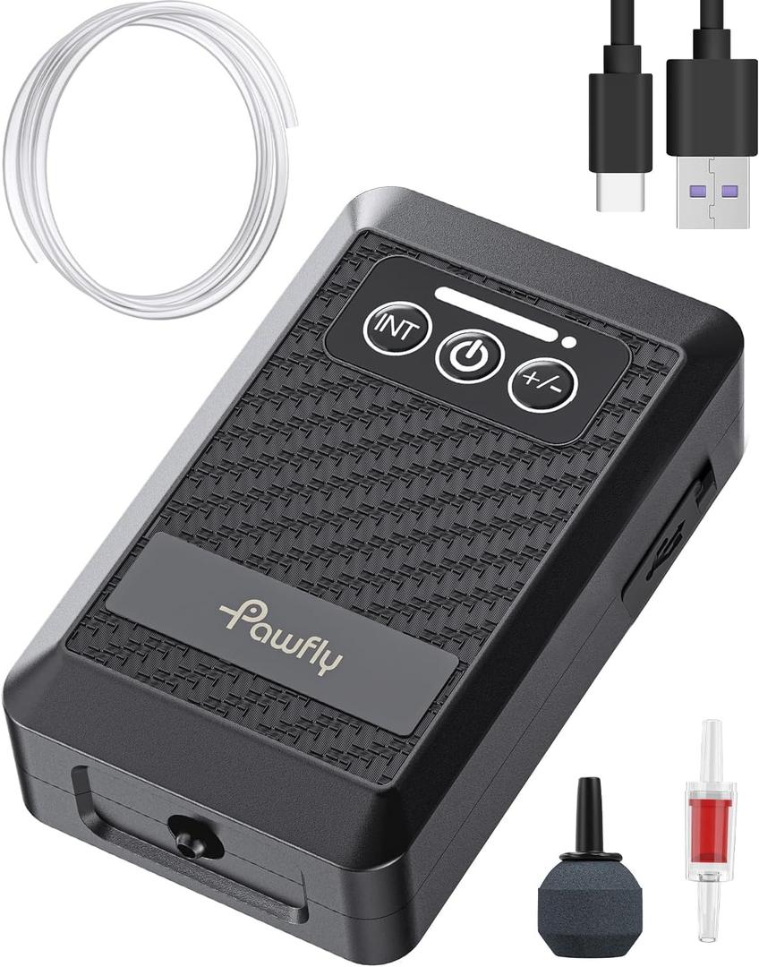 Pawfly Aquarium Lithium Battery Powered Air Pump USB Rechargeable Oxygen Pump Portable Live Bait Aerator Pump for Outdoor Fishing and Fish Transportation