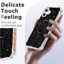 TEECOVER for iPhone 16 Case 6.1-Inch, [Clear Wavy Border][Sparkly Glitters][Fit for MagSafe] Shockproof Cute Slim Fit Magnetic Phone Case for Women & Girls - Black