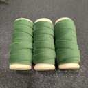 Vitalizart Green Velvet Ribbon Set 3/8" x 15 Yd Wooden Spool Fabric Trim 3 Rolls * 5 Yd for Christmas Wreath Decoration Handmade Craft Ornaments Gift Wrapping & Bow Making