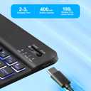 EAMPANG Case with Keyboard and Mouse for iPad 6th/5th Generation Air 1 2 Pro 9.7inch,7 Color Rainbow Backlight Detachable USB-C Keyboard Magnetic Case with Pen Slot for iPad 2018 2017 Black+Mouse